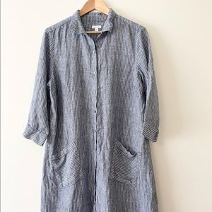 J. Jill Blue Striped Midi Dress